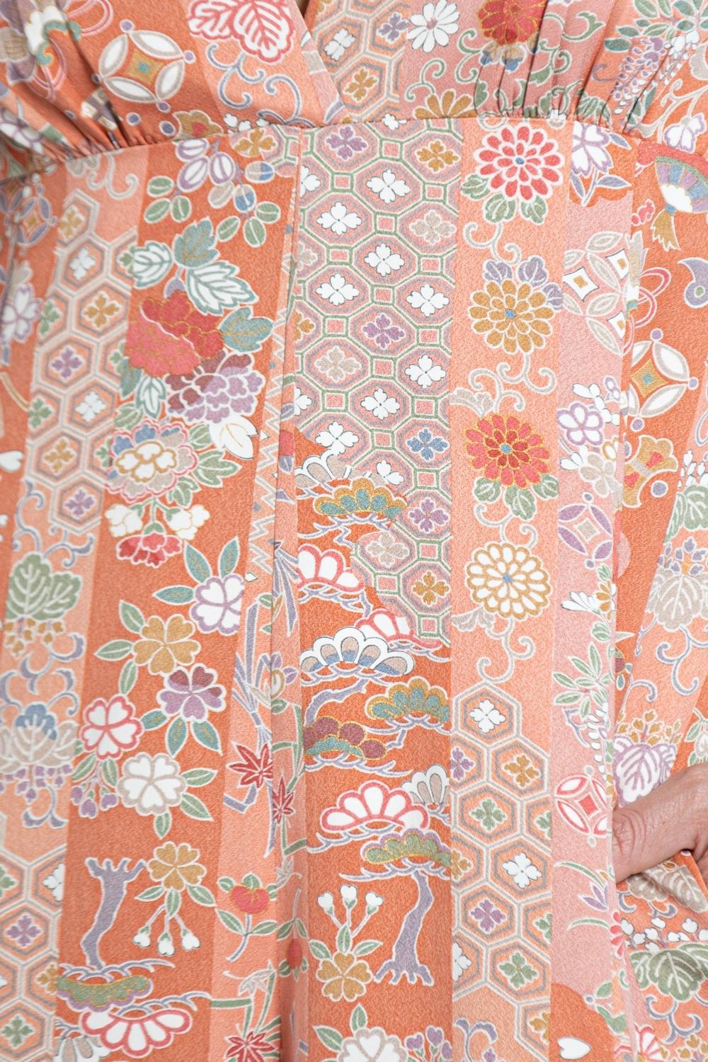 Morphew Collection Copper Coral Japanese Kimono Silk M/L Jumpsuit Master 3