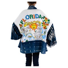 MORPHEW COLLECTION Cotton Terry Cloth & Indigo  Jacket Florida Souvenir