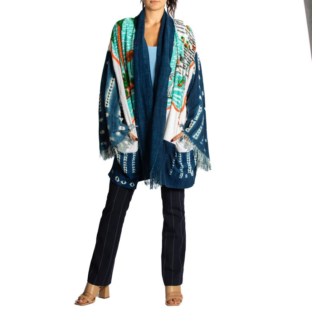 MORPHEW COLLECTION Baumwolle Vintage Florida Souvenir Jacke Länge Staubmantel im Zustand „Hervorragend“ im Angebot in New York, NY