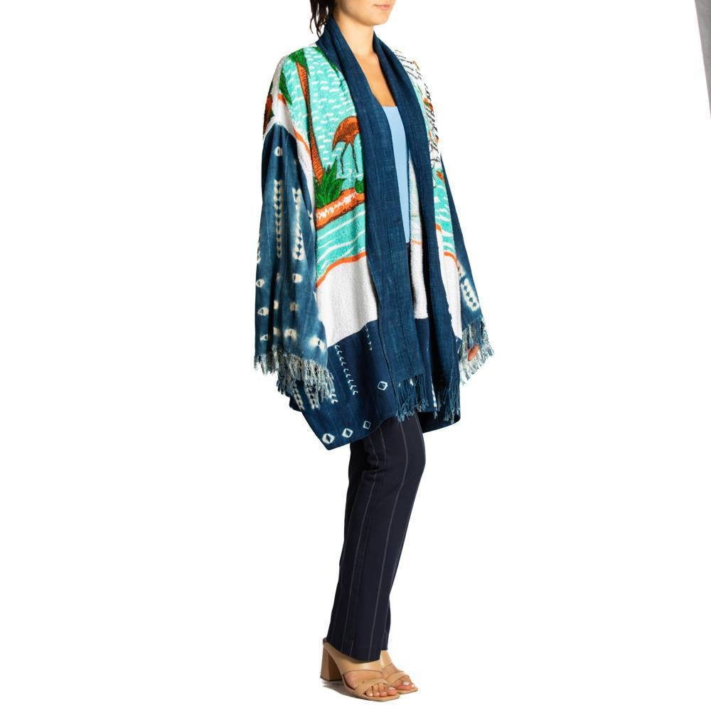 MORPHEW COLLECTION Baumwolle Vintage Florida Souvenir Jacke Länge Staubmantel für Damen oder Herren im Angebot