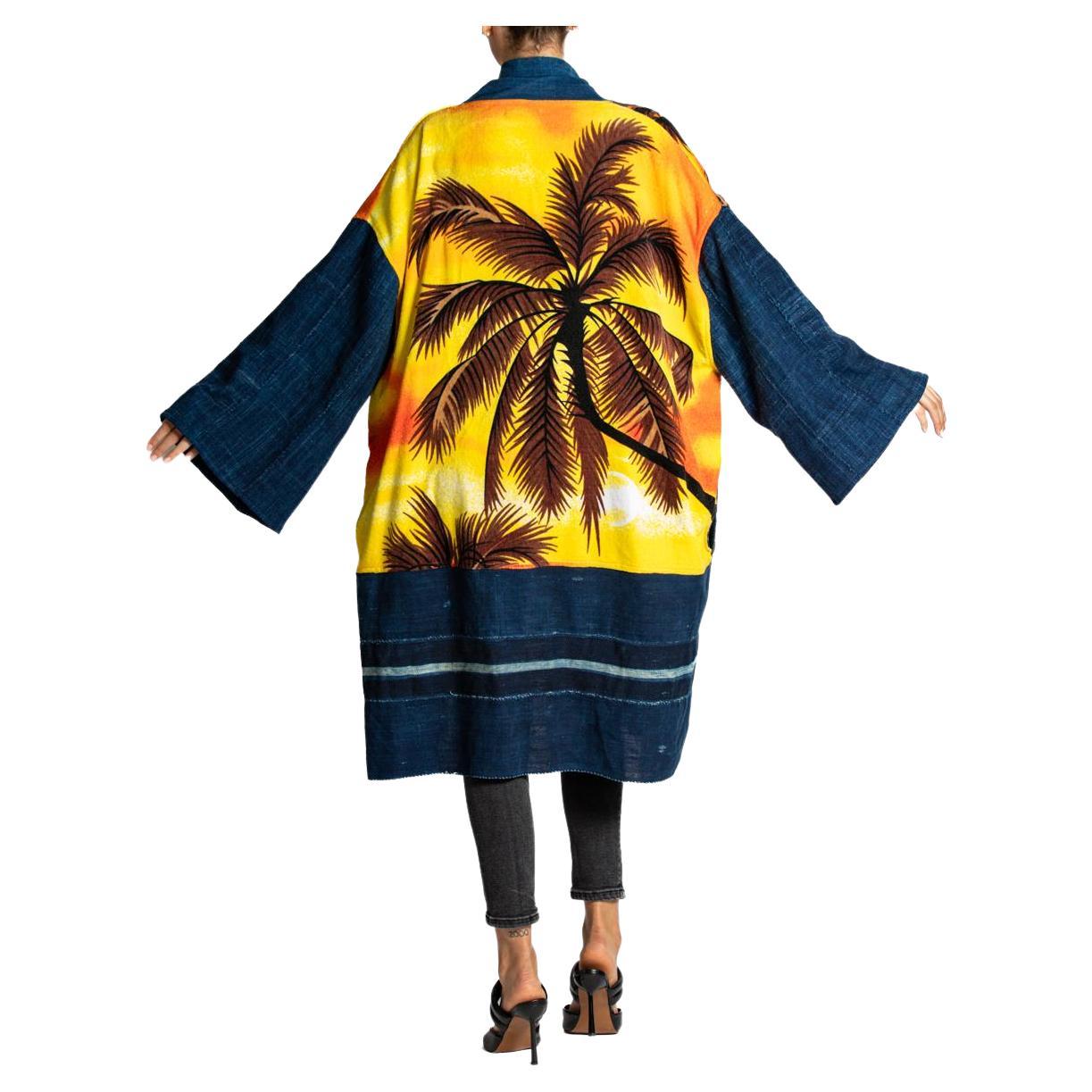 MORPHEW COLLECTION Vintage Palmen-Souvenir-Jacke aus Baumwolle im Angebot