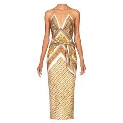 MORPHEW COLLECTION Cream & Earthtones Sagittarius Multi-Way Scarf Dress