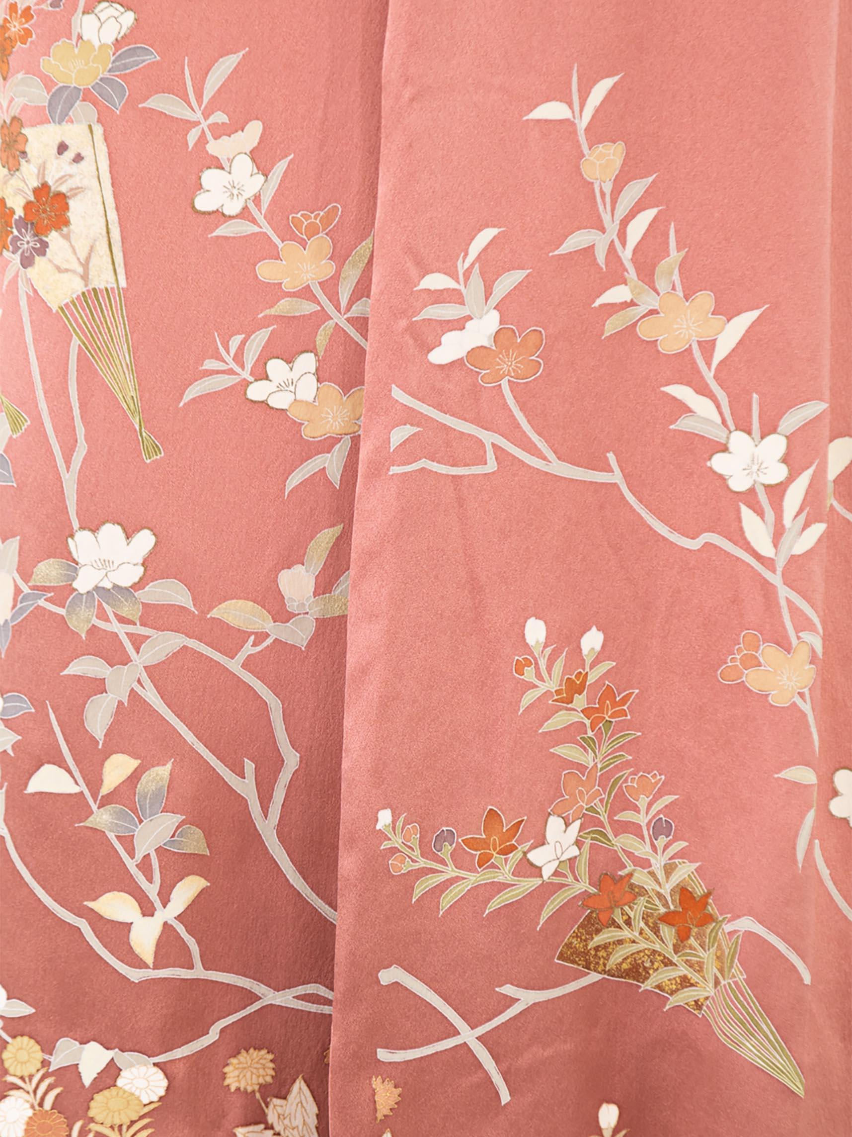 Morphew Collection Dusty Pink Japanese Kimono Silk Duster For Sale 6