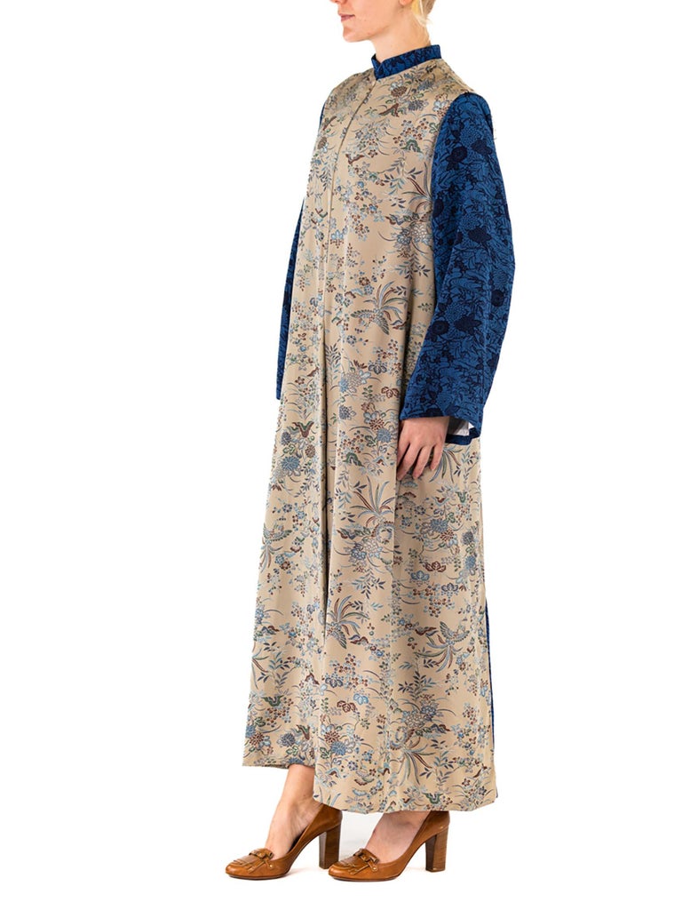 Morphew Collection Kimono Japonés Crudo Seda Azul Real Mangas