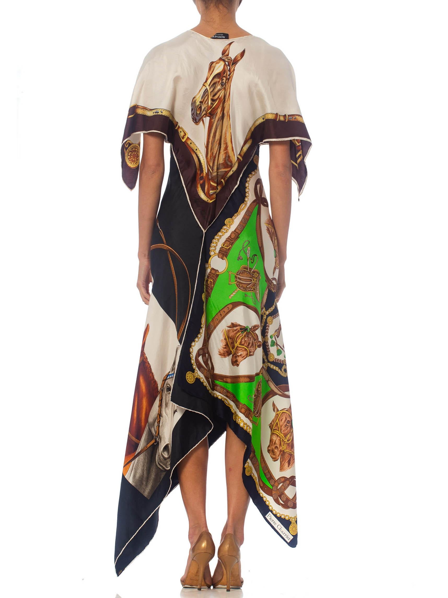 MORPHEW COLLECTION Equestrian & Status Print Kaftan Dress Made From 1970S Vinta 2