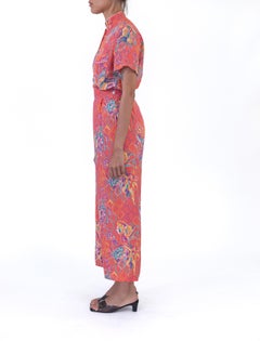 MORPHEW COLLECTION Floral Print Japanese Kimono Silk Duster