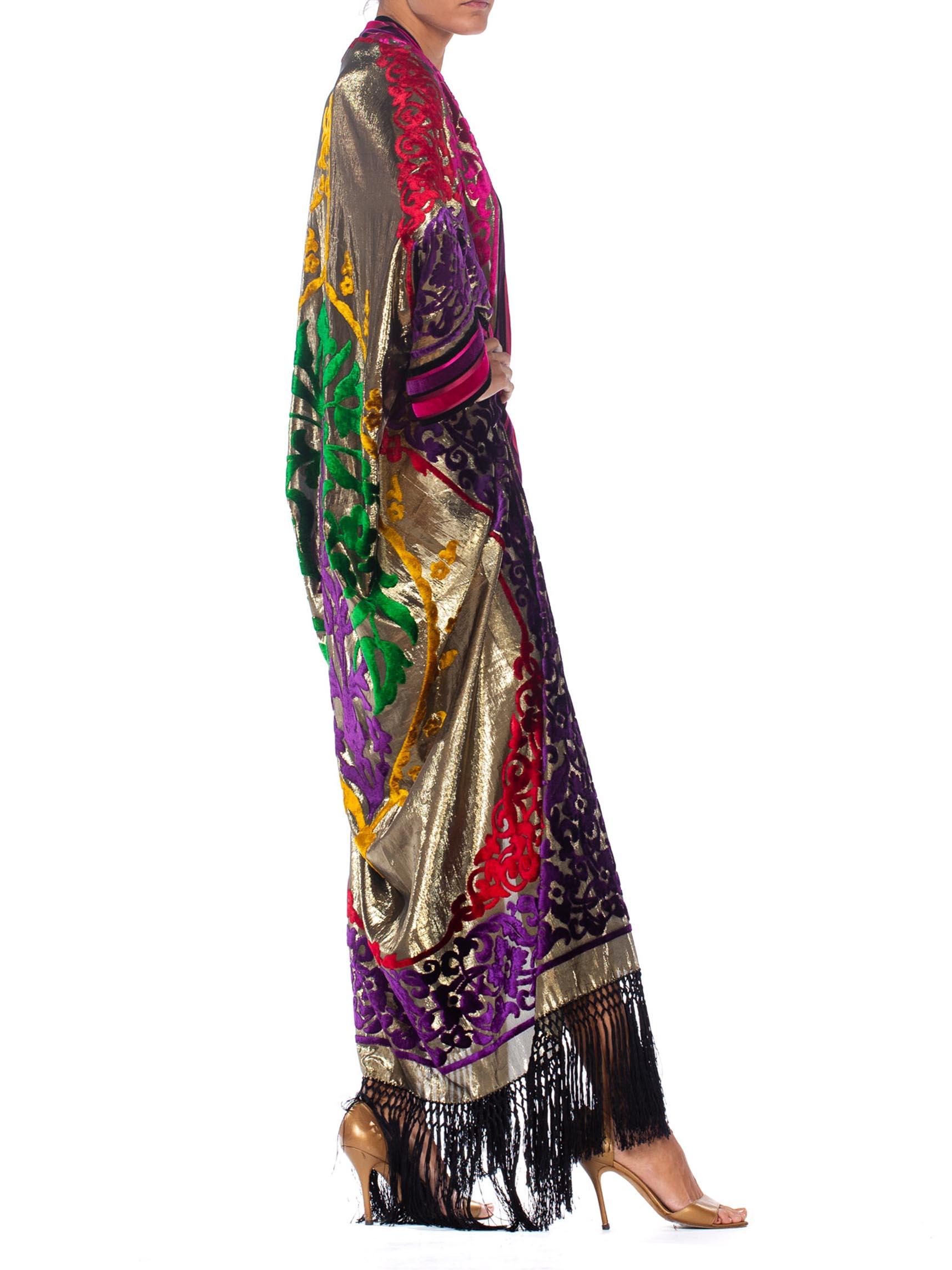 Morphew Collection Gold Lame & Silk Velvet Magic Cocoon In Excellent Condition In New York, NY