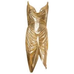Morphew Collection Gold Metal Mesh Dress 