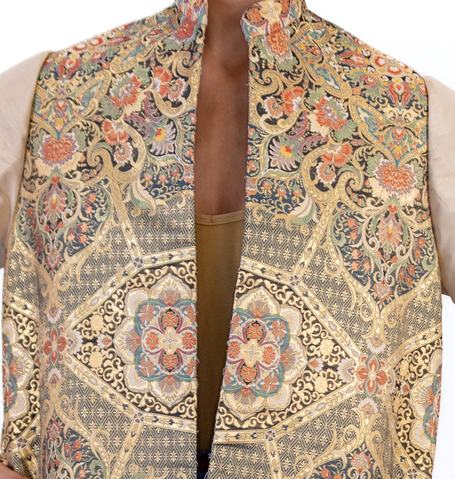 The Collective Morphew Gold Metallic Silk Japanese Obi Brocade Jacket (veste de brocart en soie japonaise métallisée) en vente 1