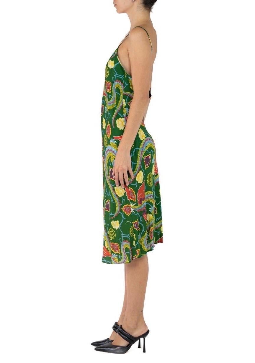 Morphew Collection Grass Green Floral Dragon Novelty Cold Rayon Bias  Slip Dress
MORPHEW COLLECTION is made entirely by hand in our NYC Ateliér of rare antique materials sourced from around the globe. Our sustainable vintage materials represent over