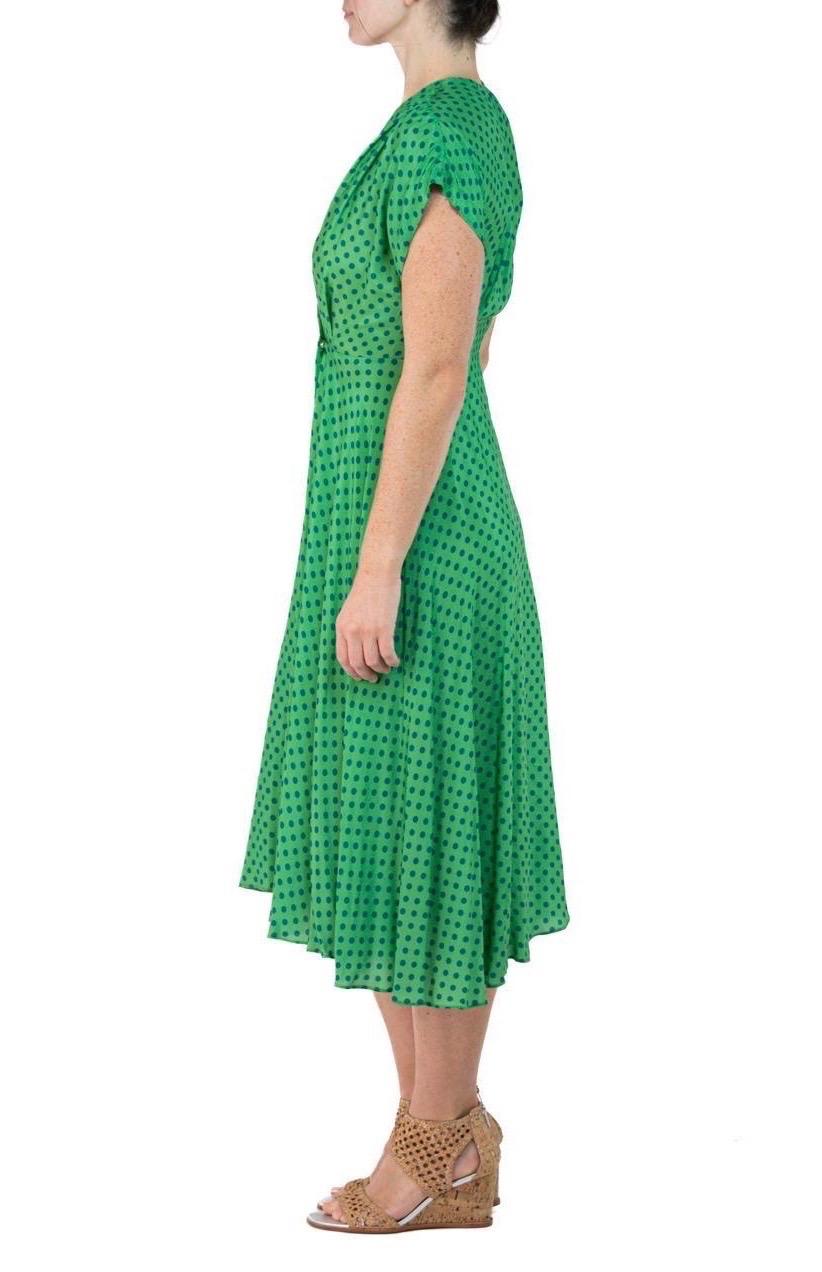Morphew Collection Green & Blue Polka Dot Novelty Print Cold Rayon Bias Dress Master Medium
MORPHEW COLLECTION is made entirely by hand in our NYC Ateliér of rare antique materials sourced from around the globe. Our sustainable vintage materials
