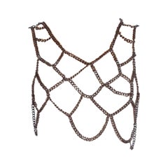 MORPHEW COLLECTION Gunmetal Draped Chain Top