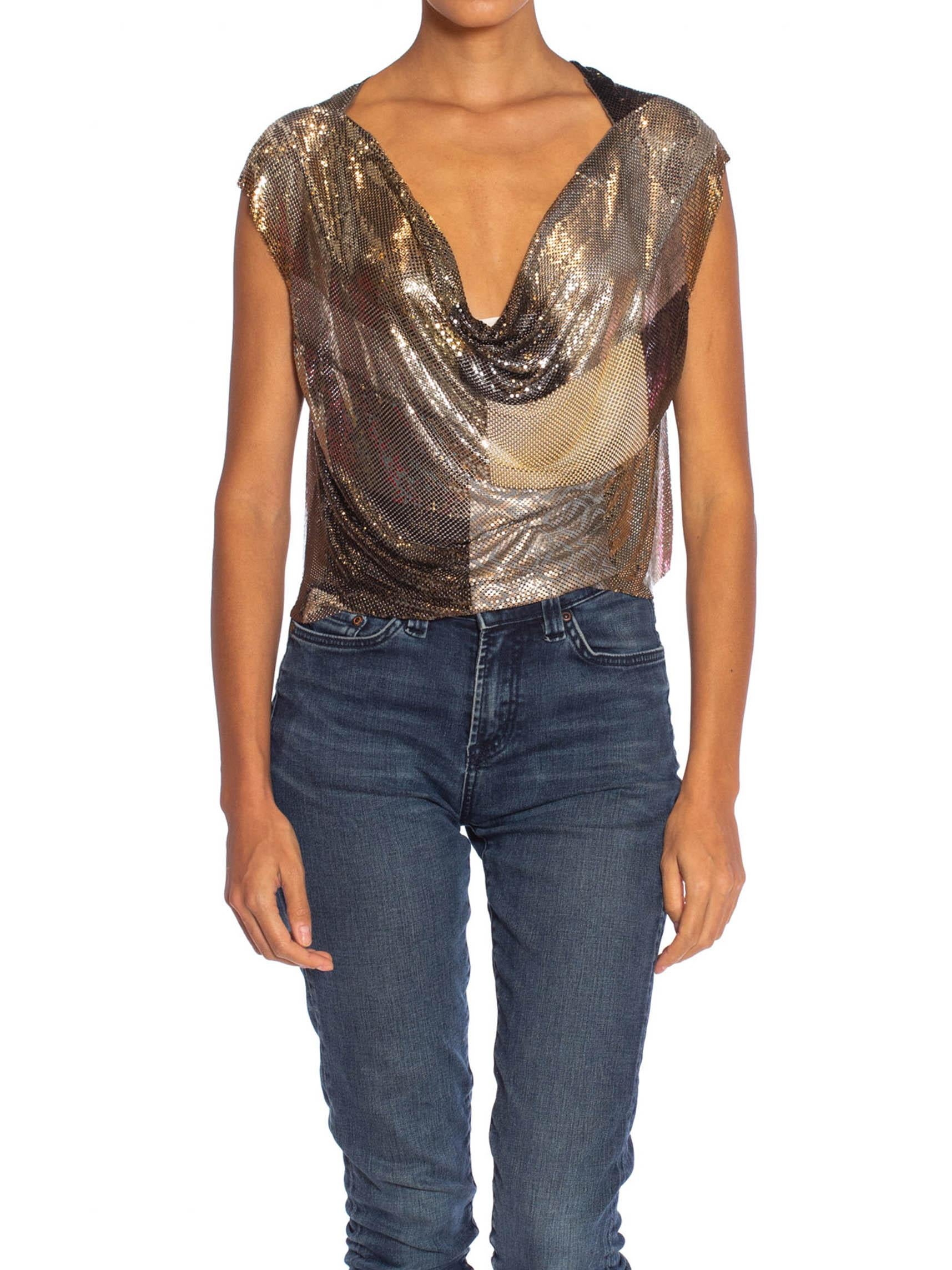 Atelier A in maglia metallica patchwork color canna di fucile In condizioni buone a New York, NY
