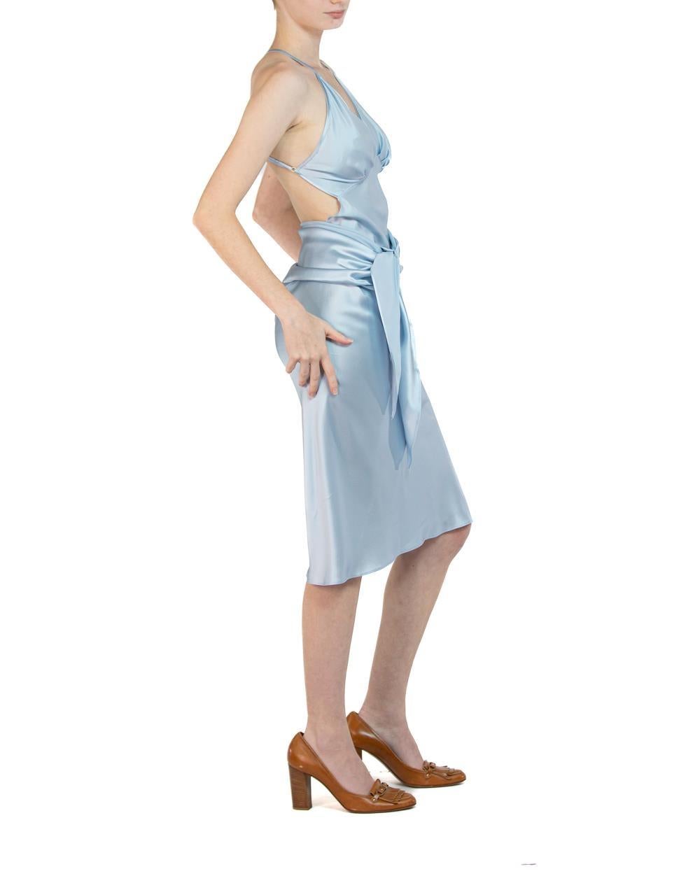 Women's MORPHEW COLLECTION Ice Blue Silk Charmeuse Sagittarius Dress For Sale
