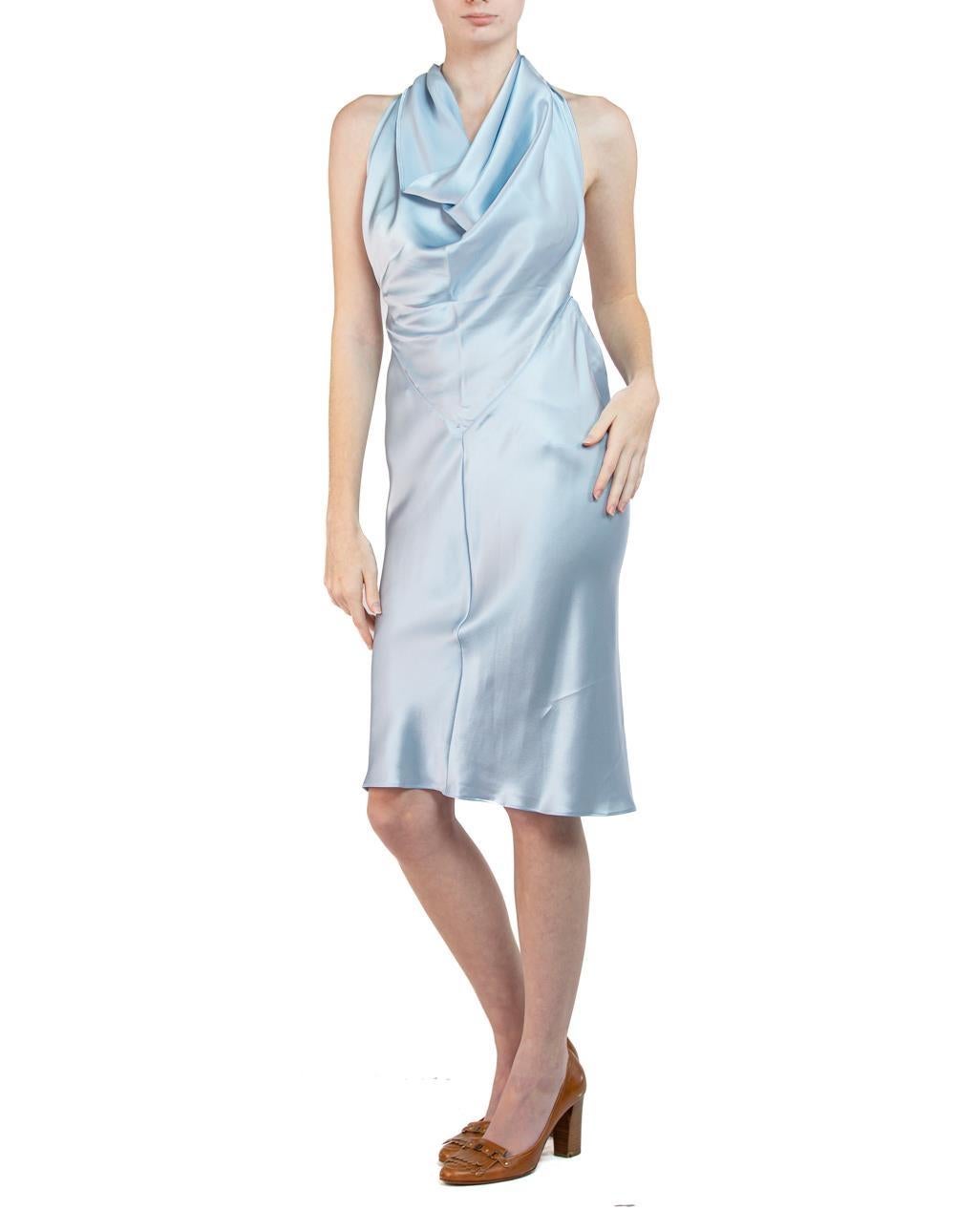 MORPHEW COLLECTION Ice Blue Silk Charmeuse Sagittarius Dress For Sale 3