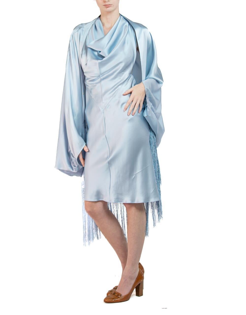 MORPHEW COLLECTION Ice Blue Silk Charmeuse Sagittarius Dress For Sale 5