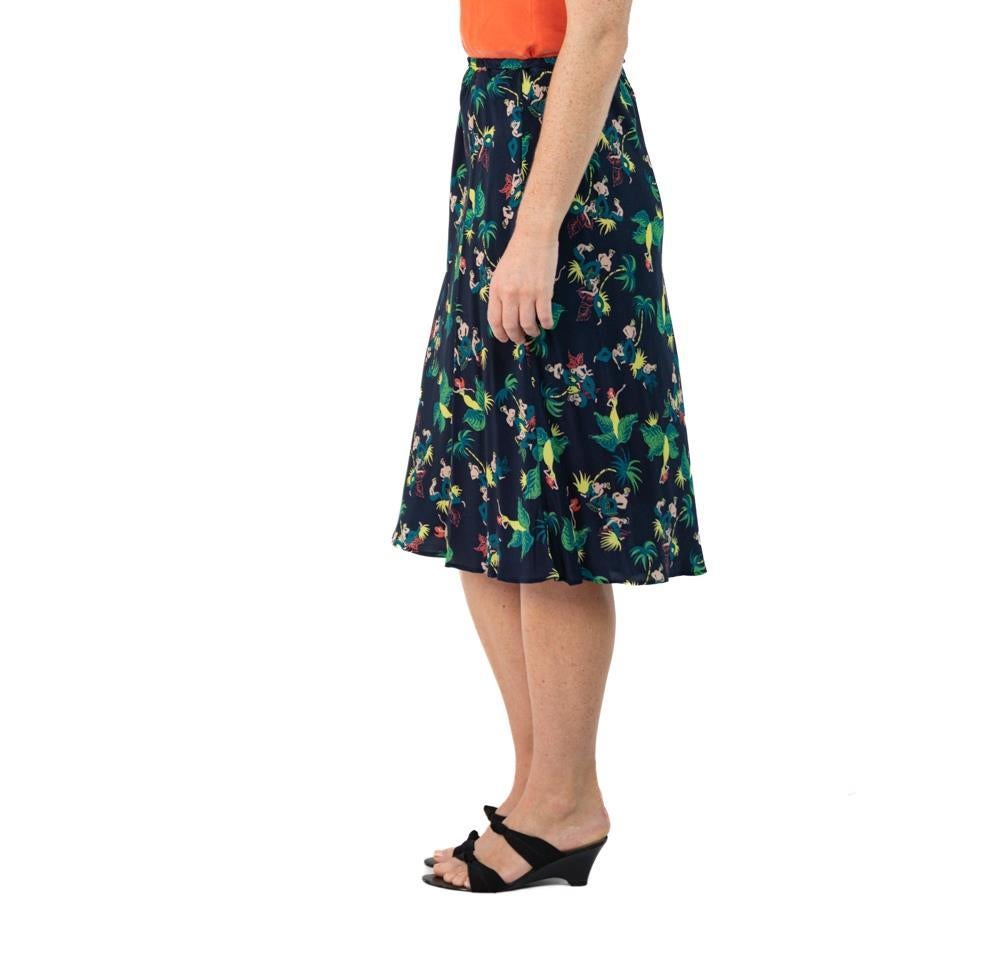Morphew Collection Indigo Blue Hawaiian Novelty Print Cold Rayon Bias Skirt Master Medium
MORPHEW COLLECTION is made entirely by hand in our NYC Ateliér of rare antique materials sourced from around the globe. Our sustainable vintage materials