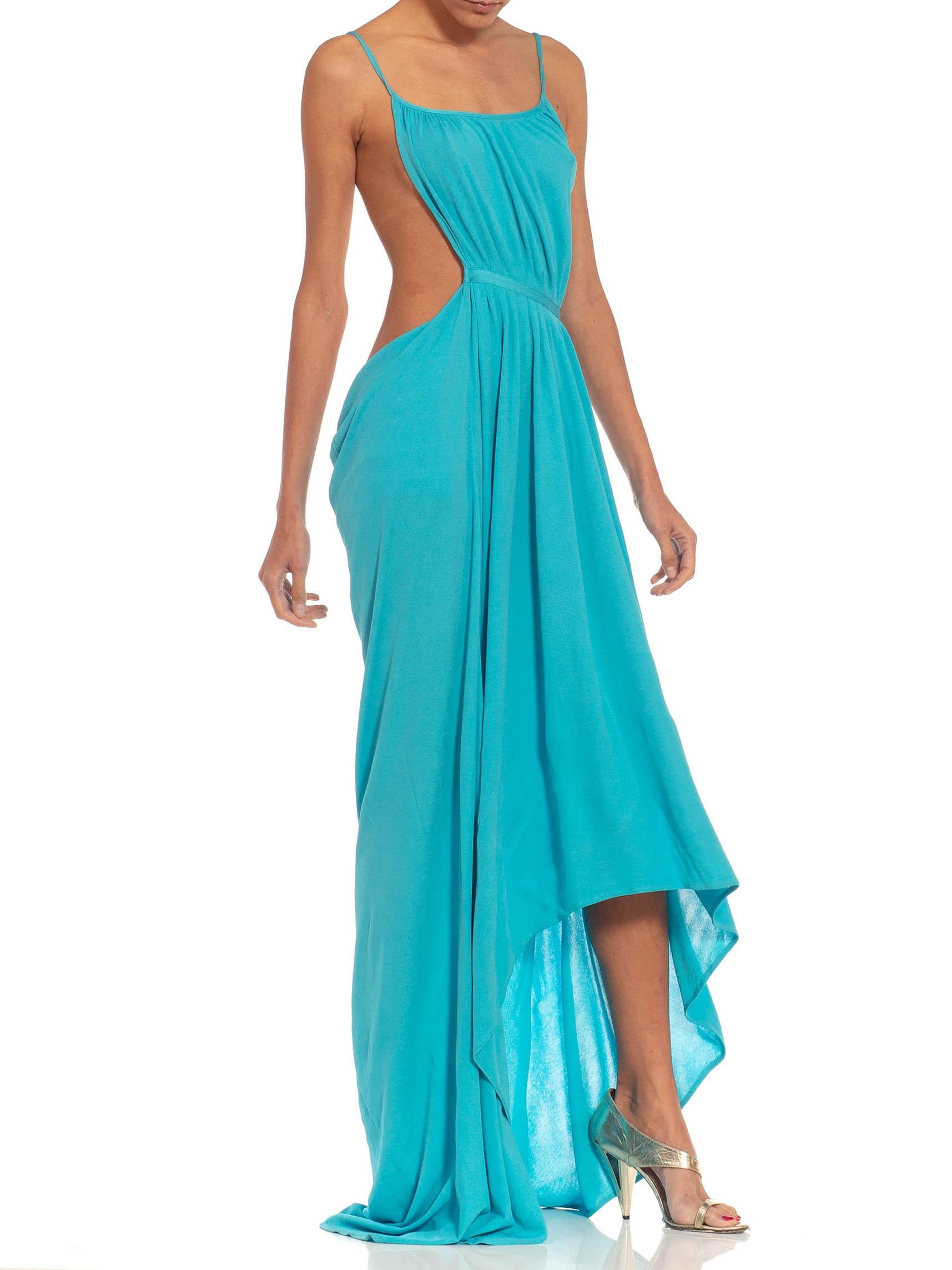 light blue silk gown