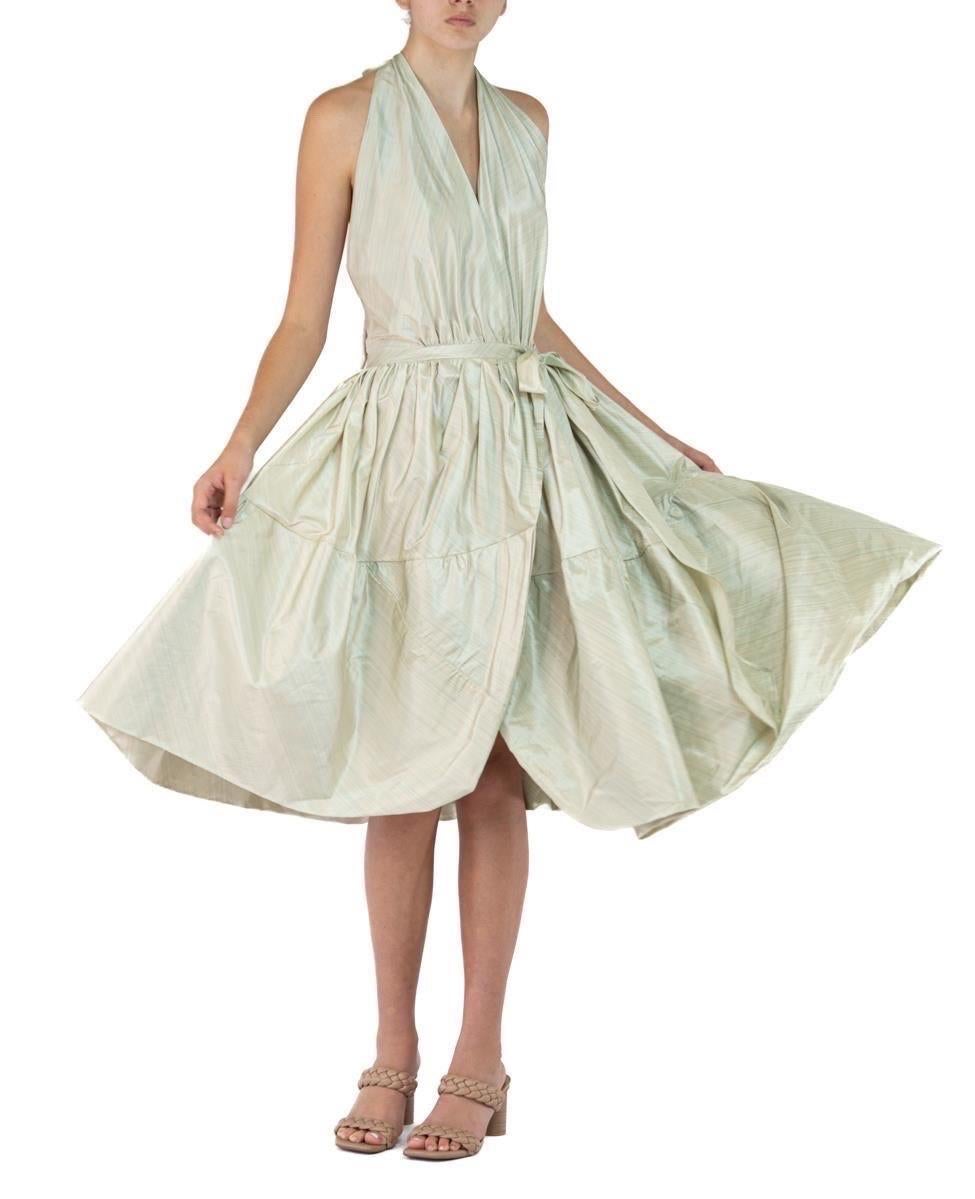 Morphew Collection Light Green Silk Taffeta Dress For Sale 3