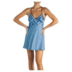 Morphew Kollektion Mixed Blues Cocktailkleid aus Seide