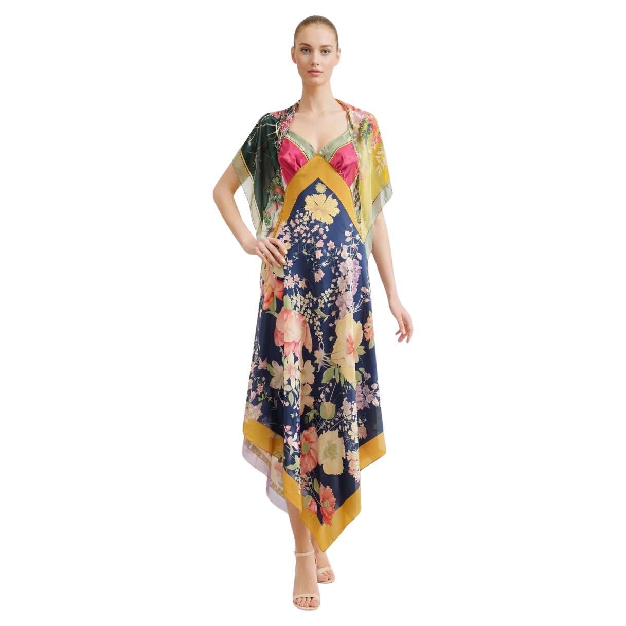 MORPHEW COLLECTION Multi Floral 3 Scarf Valentino Dress