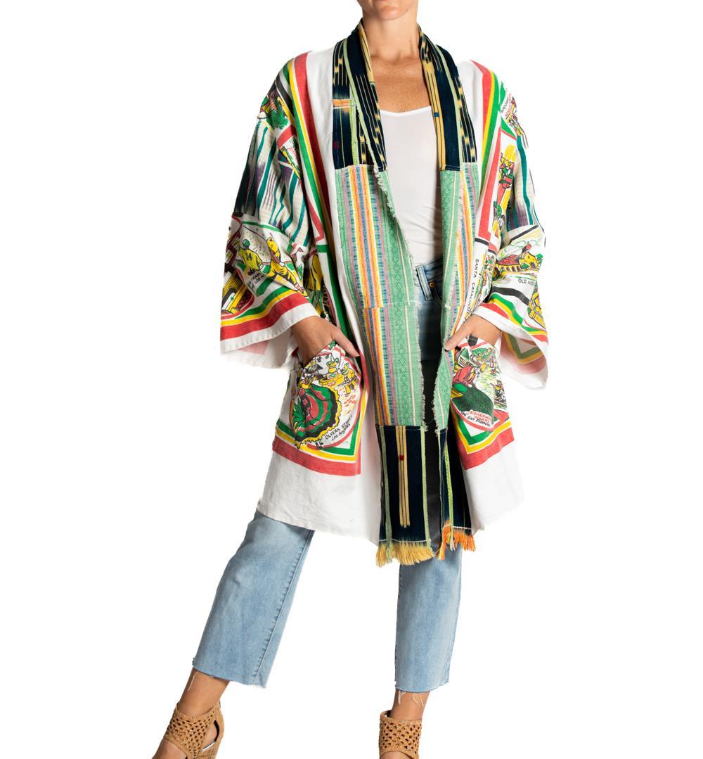 MORPHEW COLLECTION Multicolor Cotton Vintage California Souvenir Tablecloth Jacket Length Duster
MORPHEW COLLECTION is made entirely by hand in our NYC Ateliér of rare antique materials sourced from around the globe. Our sustainable vintage