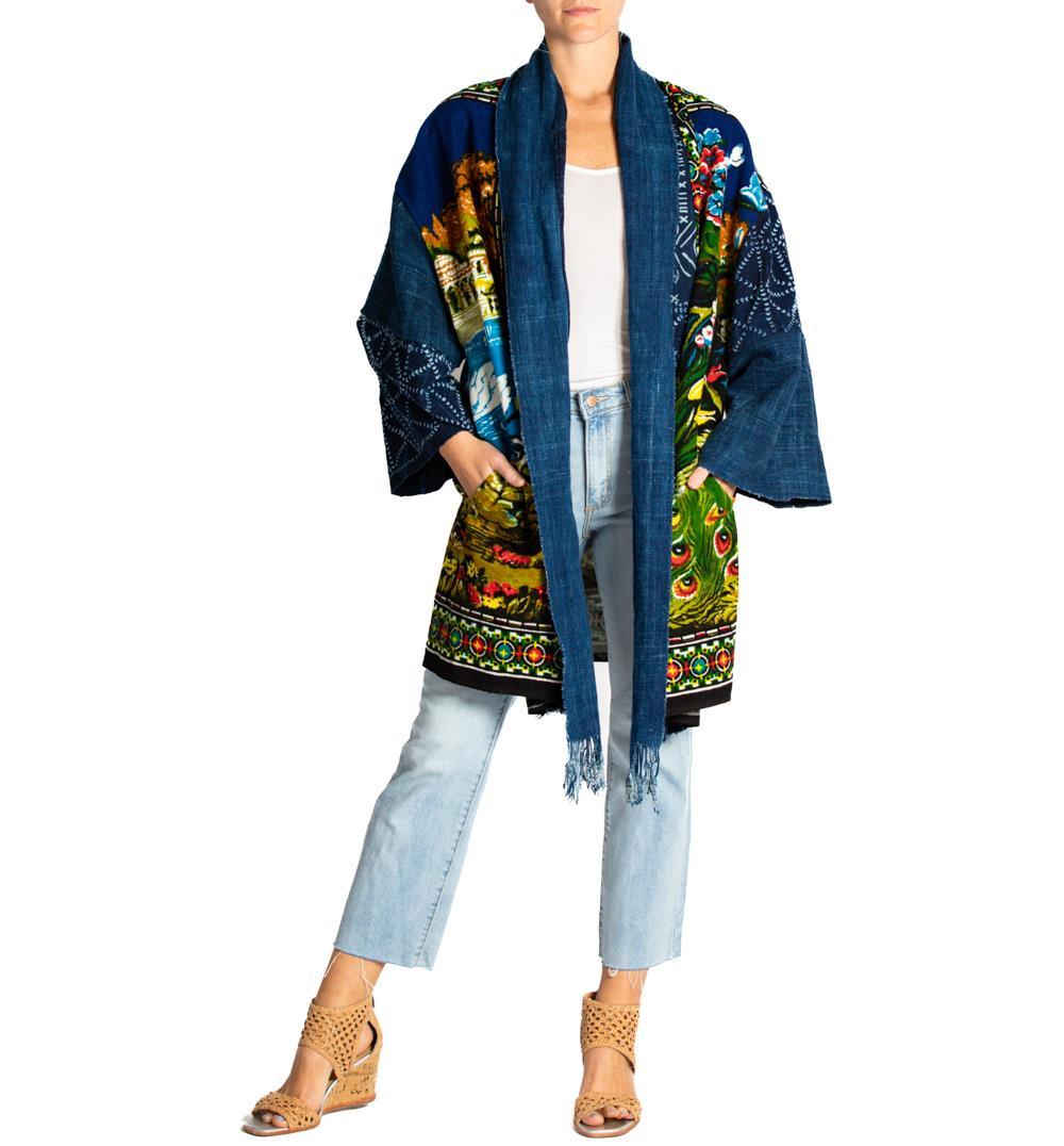 MORPHEW COLLECTION Multicolor Cotton Vintage Peacock Tapestry Jacket Length Duster
MORPHEW COLLECTION is made entirely by hand in our NYC Ateliér of rare antique materials sourced from around the globe. Our sustainable vintage materials represent