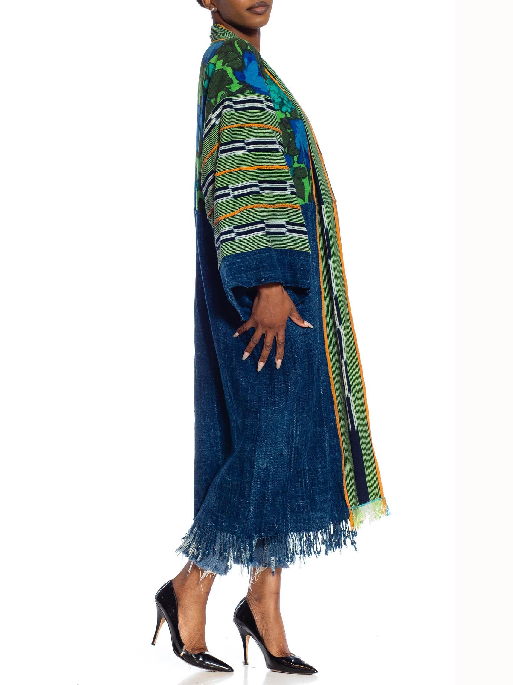 MORPHEW COLLECTION Navy Blue & Green African Cotton Vintage 1960S Floral Duster
MORPHEW COLLECTION is made entirely by hand in our NYC Ateliér of rare antique materials sourced from around the globe. Our sustainable vintage materials represent over