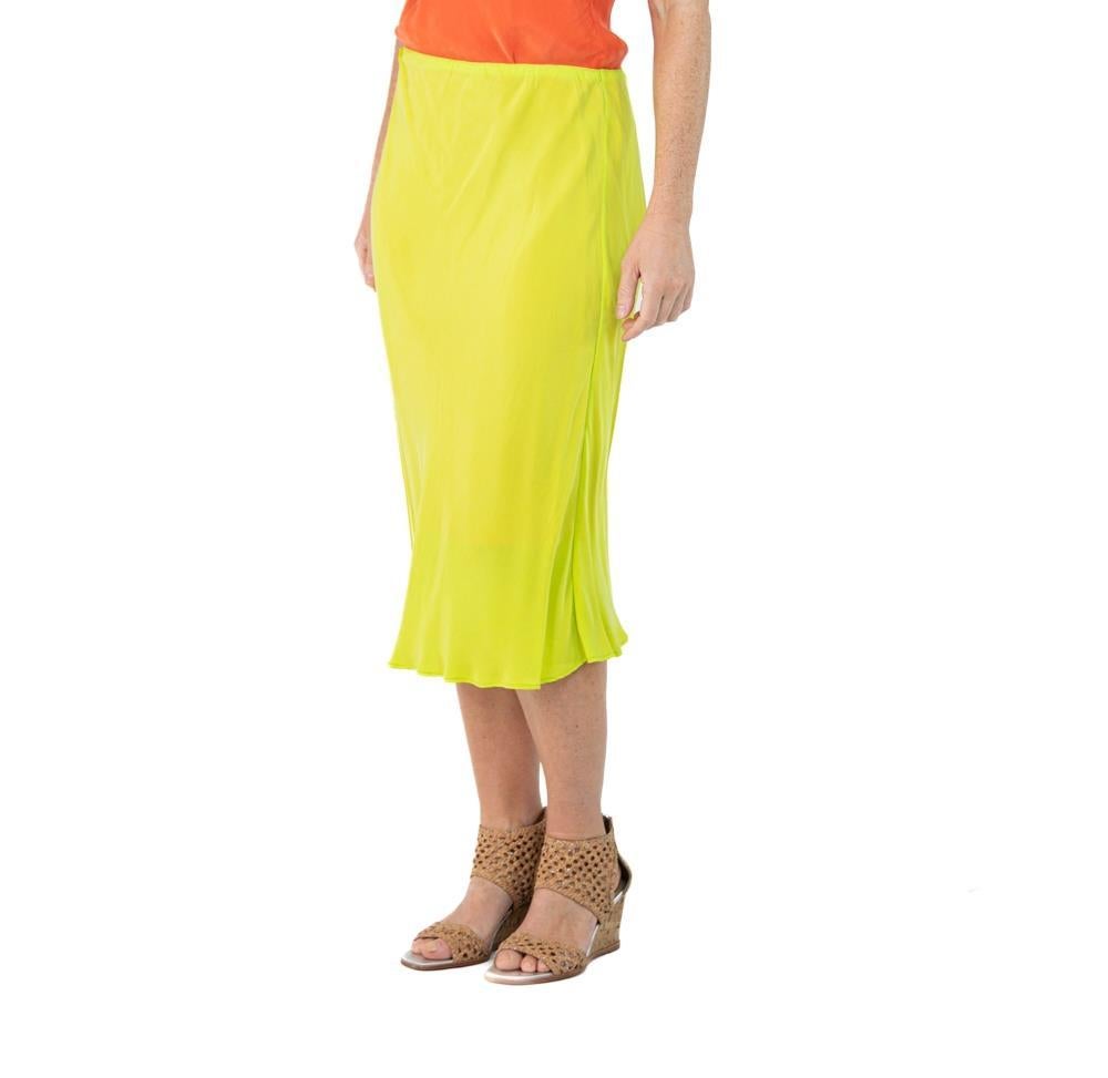 Women's Morphew Collection Neon Green Cold Rayon Bias Skirt Master Medium For Sale