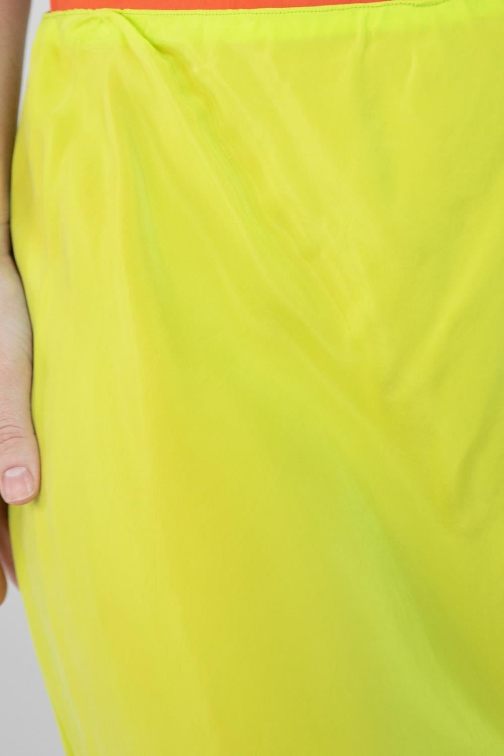 Morphew Collection Neon Green Cold Rayon Bias Skirt Master Medium For Sale 2