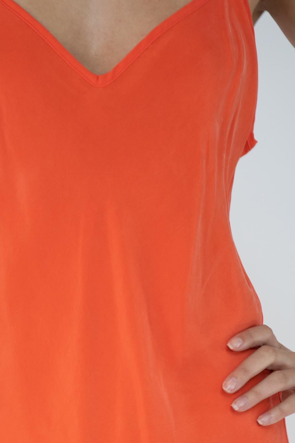 Morphew Collection Neon Orange Cold Rayon Bias Maxi Slip Dress Maxis For Sale 4