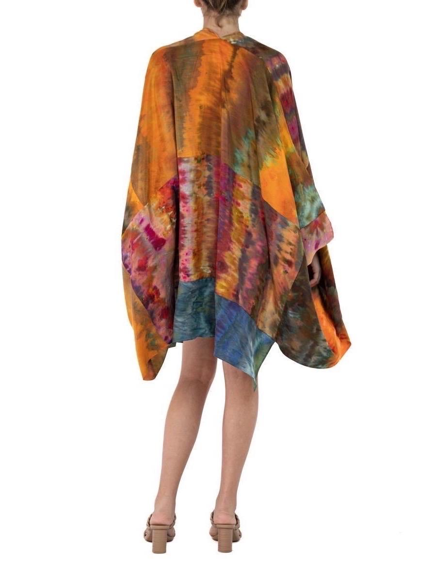 Morphew Collection Orange, Purple & Green Silk Ice Dyed Cocoon For Sale 2