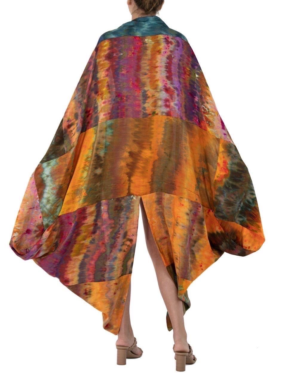 Morphew Collection Orange, Purple & Green Silk Ice Dyed Cocoon For Sale 3