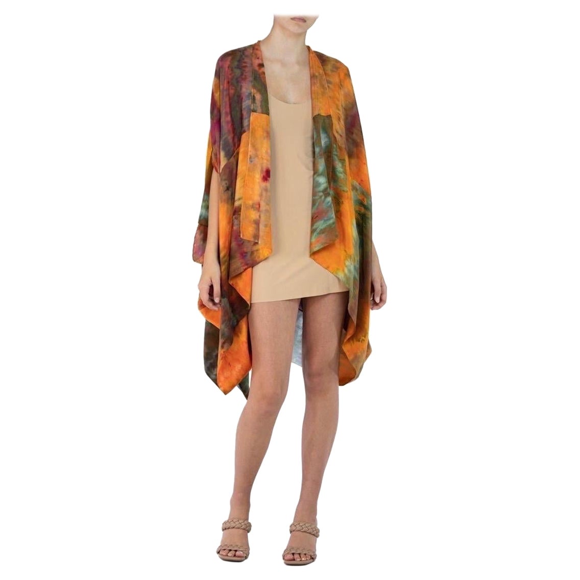 Morphew Collection Orange, Purple 
Green Silk Ice Dyed Cocoon