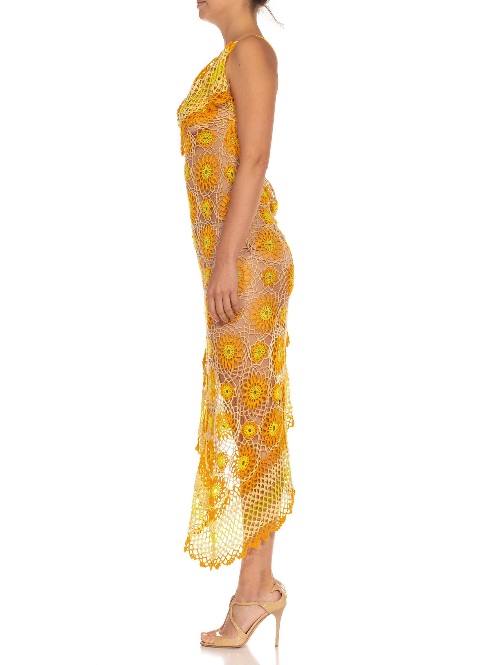 Morphew Collection Orange Yellow & White Cotton Floral Crochet Sexy Dress
MORPHEW COLLECTION is made entirely by hand in our NYC Ateliér of rare antique materials sourced from around the globe. Our sustainable vintage materials represent over a