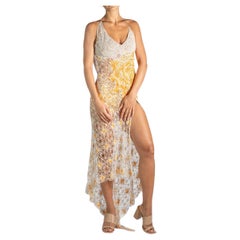 MC Organic Cotton Crochet Beige Dress With A Touch Of Orange