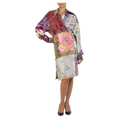 MORPHEW COLLECTION Patchwork Silk Dress Made From Vintage Pierre Cardin Scarfs 
