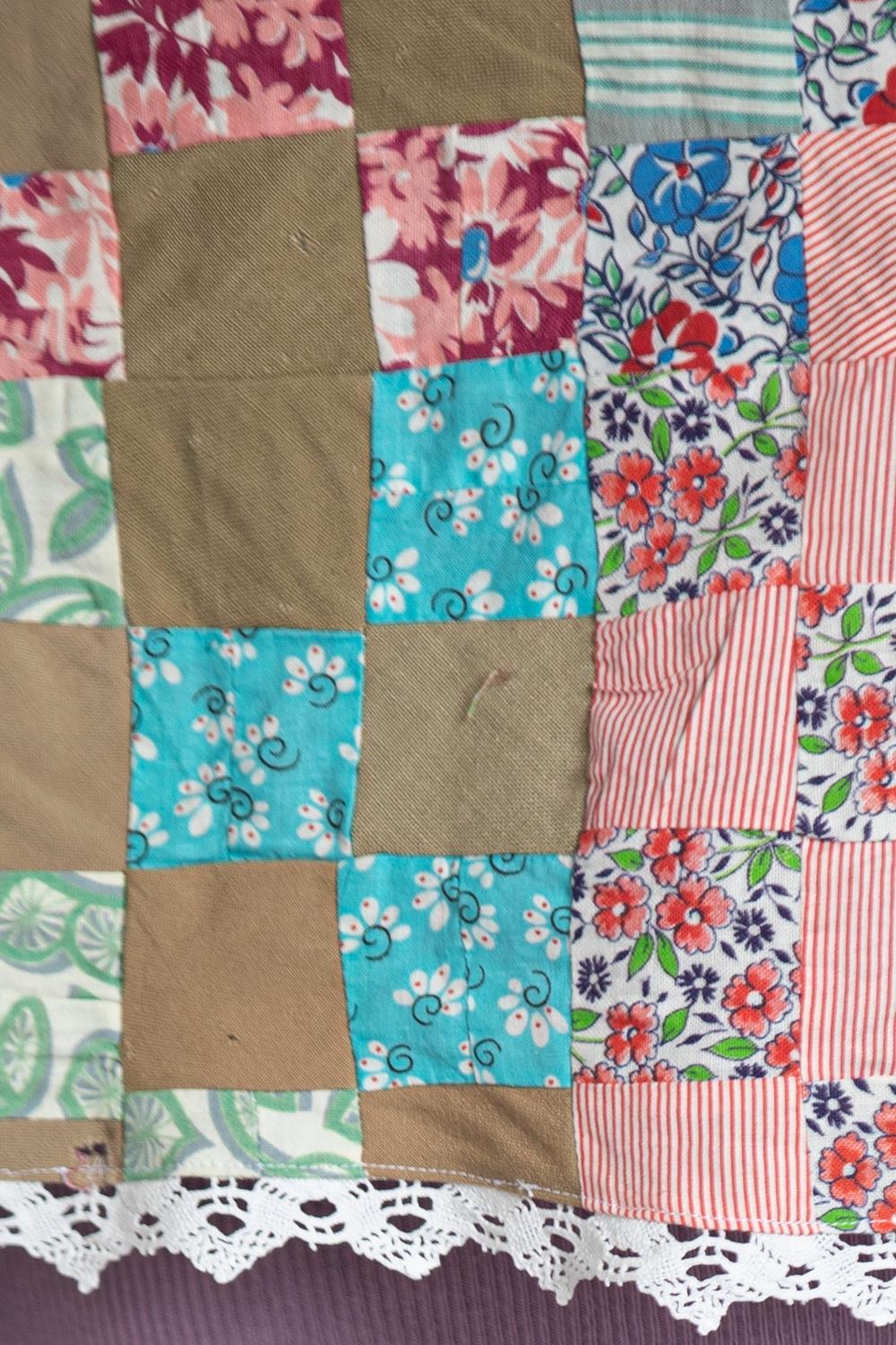 Morphew Collection Pink & Brown Made With Vintage Quilt Jacket For Sale 4