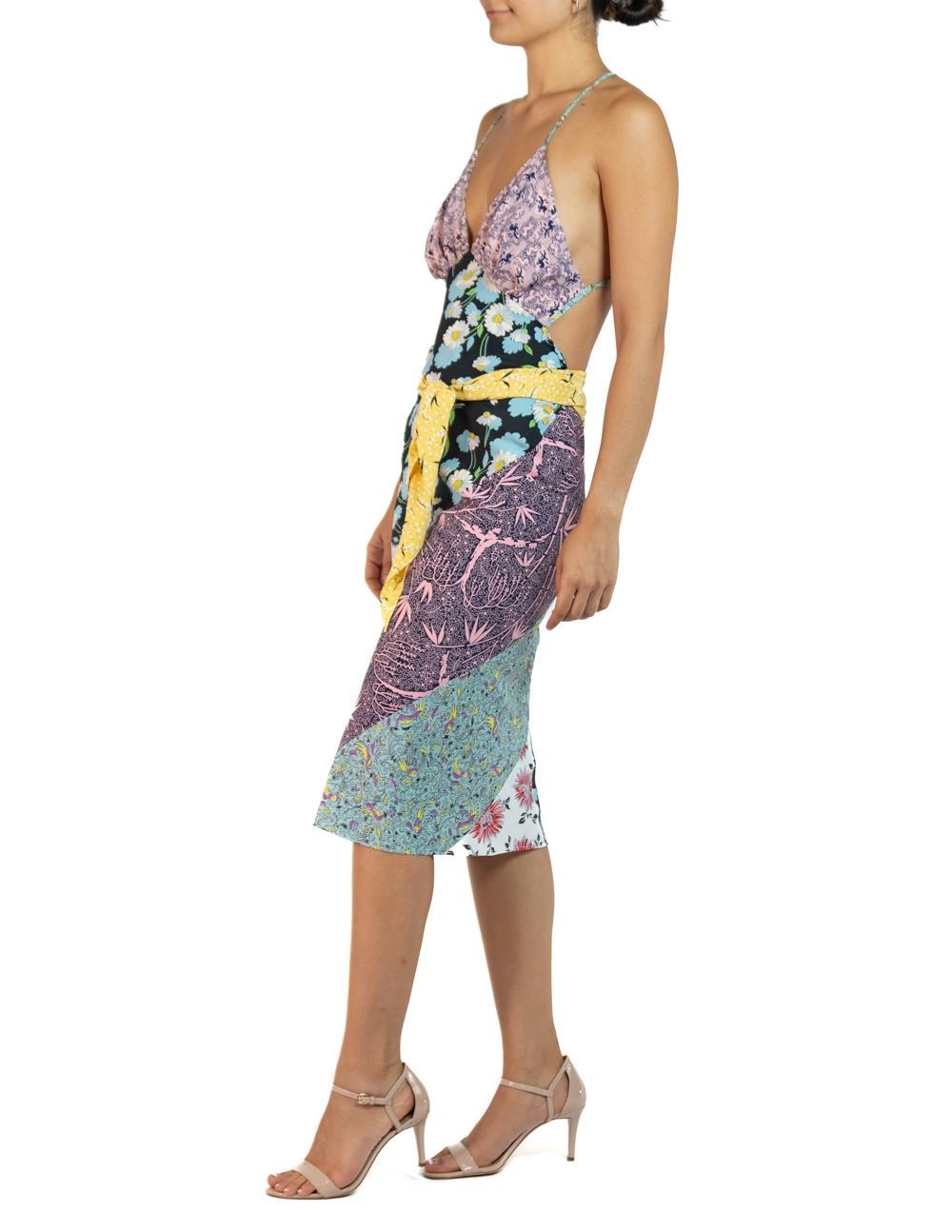 Made from Up-cycled vintage 1940s cold rayon. Each Morphew Collection Sagittarius is a unique patchwork of vintage fabrics. From florals to authentic Hawaiians and fun conversational prints each dress tells it's own story. Able to be worn a