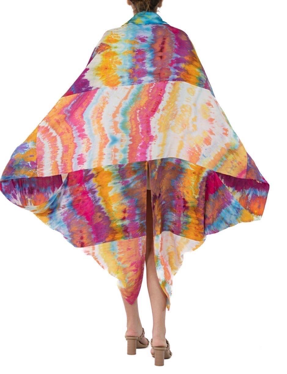 Morphew Collection Pink, Orange & Aqua Silk Ice Dyed Cocoon For Sale 1