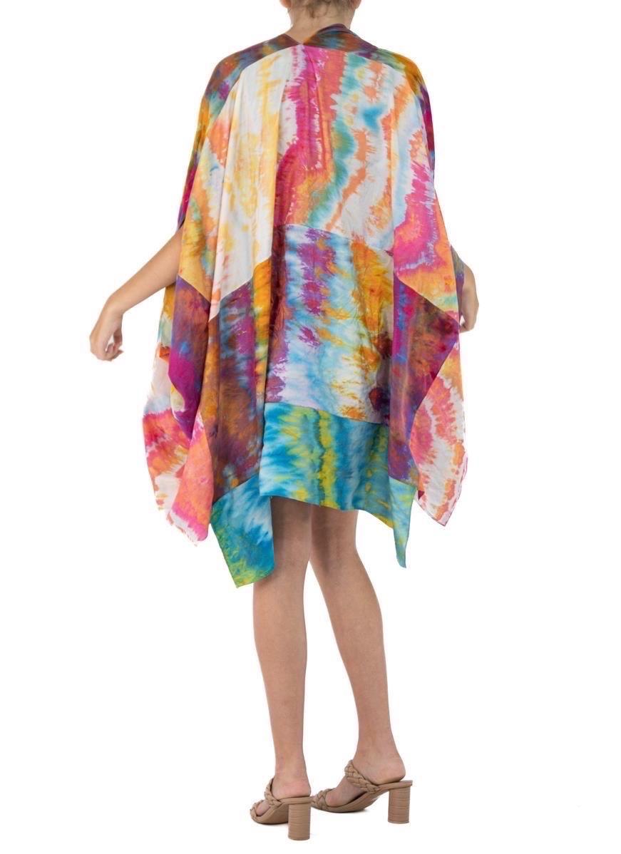 Morphew Collection Pink, Orange & Aqua Silk Ice Dyed Cocoon For Sale 5