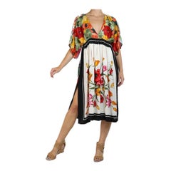 MORPHEW COLLECTION Pink, Purple, & Red Floral Print Silk Virgo Empire Waist