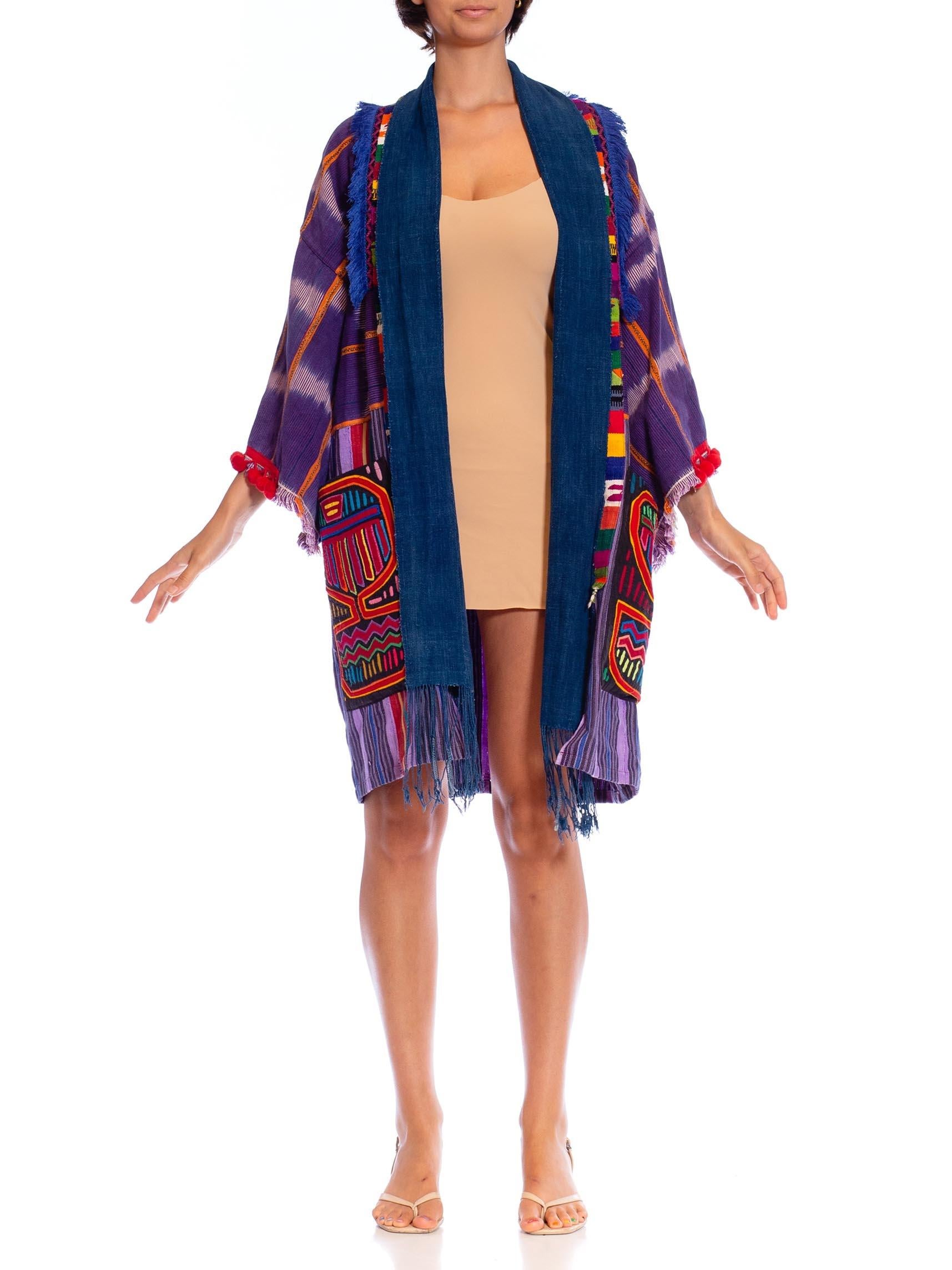 Morphew Collection Purple African Indigo Unisex Duster Beach Coat With South American Hand Done Detailing
MORPHEW COLLECTION is made entirely by hand in our NYC Ateliér of rare antique materials sourced from around the globe. Our sustainable vintage