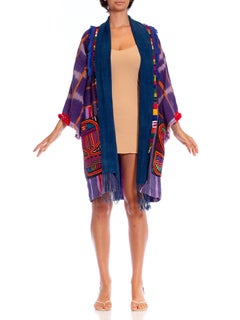 MC Purple African Indigo Unisex Duster Beach Coat With South Am