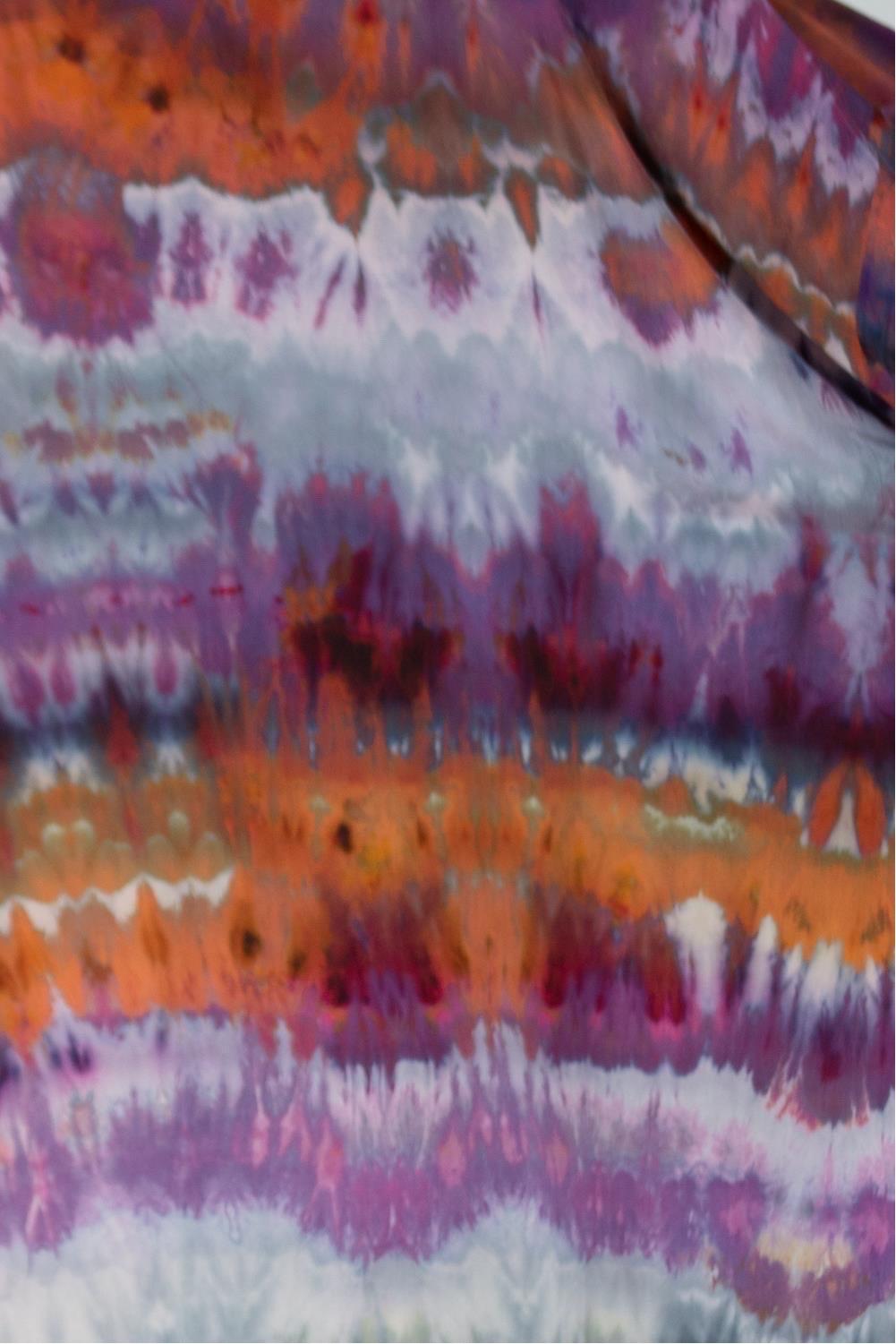 Morphew Collection Purple, Orange & Gray Silk Kimono For Sale 2