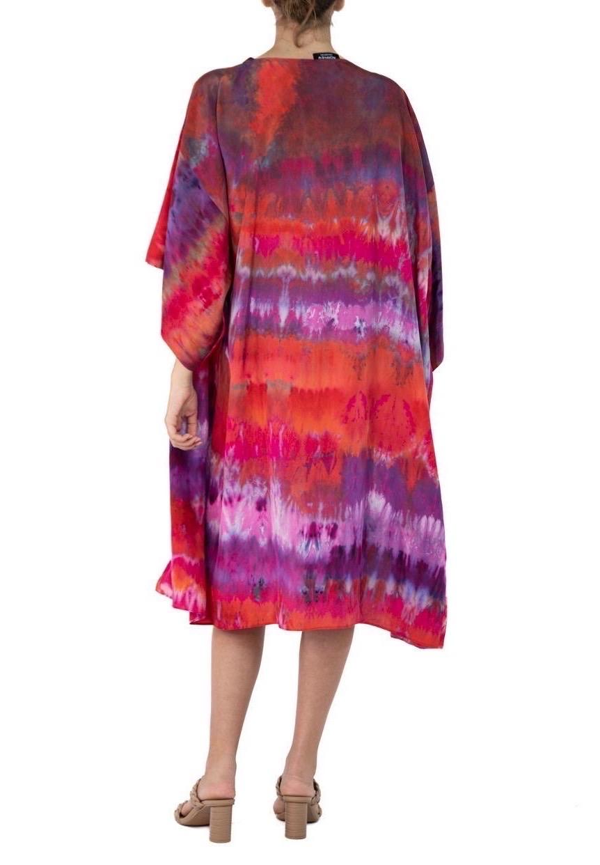 Morphew Collection Red, Purple & Orange Silk Kimono For Sale 1