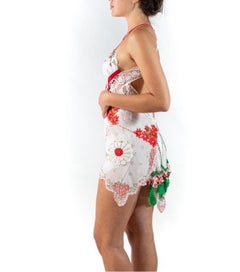Morphew Collection Red & White Christmas Crotchet Mini  Dress
