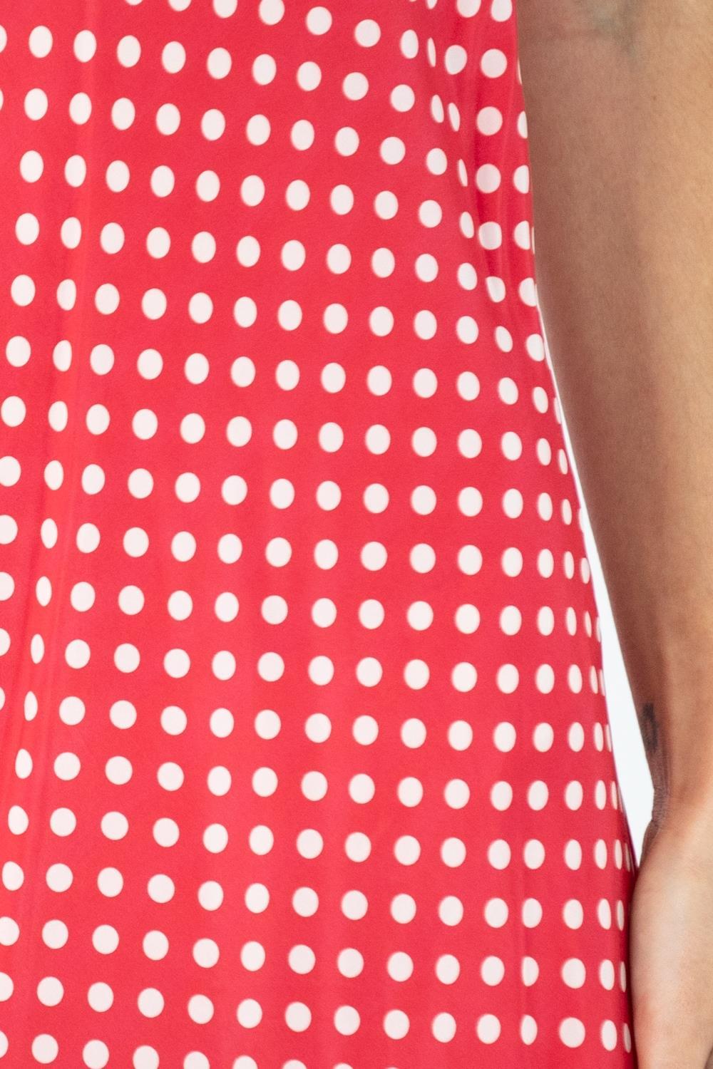 Morphew Collection Red & White Polka Dot Cold Rayon Bias  Slip Dress Master Med For Sale 3