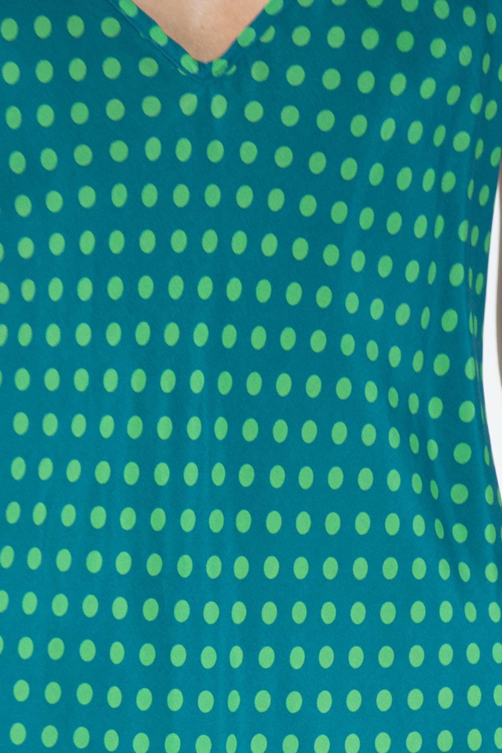 Morphew Kollektion Meeresgrün gepunkteter Neuheitsdruck Kalt-Viskose Schrägschnitt  Slip Dress im Angebot 3