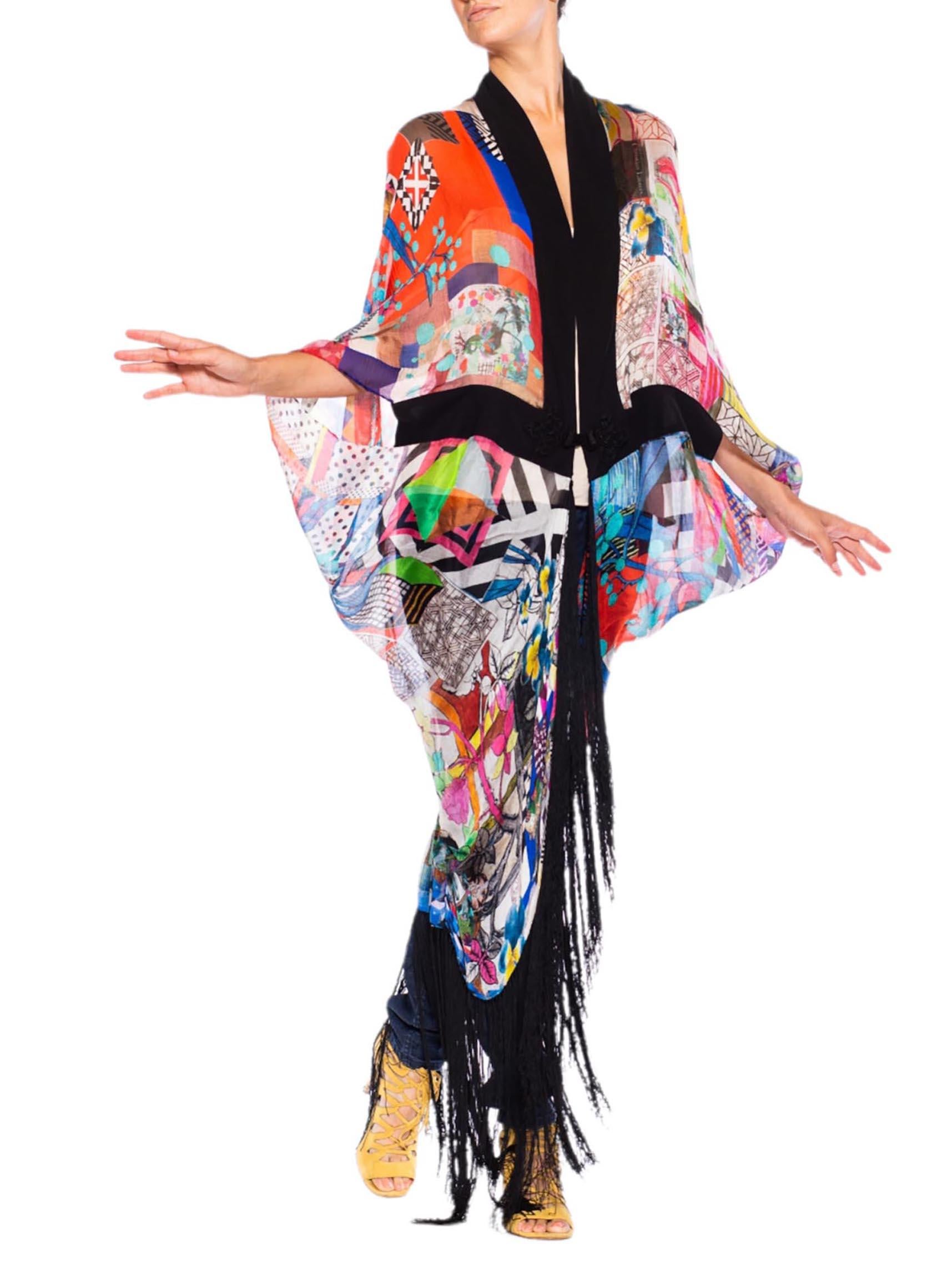 MORPHEW COLLECTION Silk Chiffon Christian Lacroix Cocoon With Fringe 5
